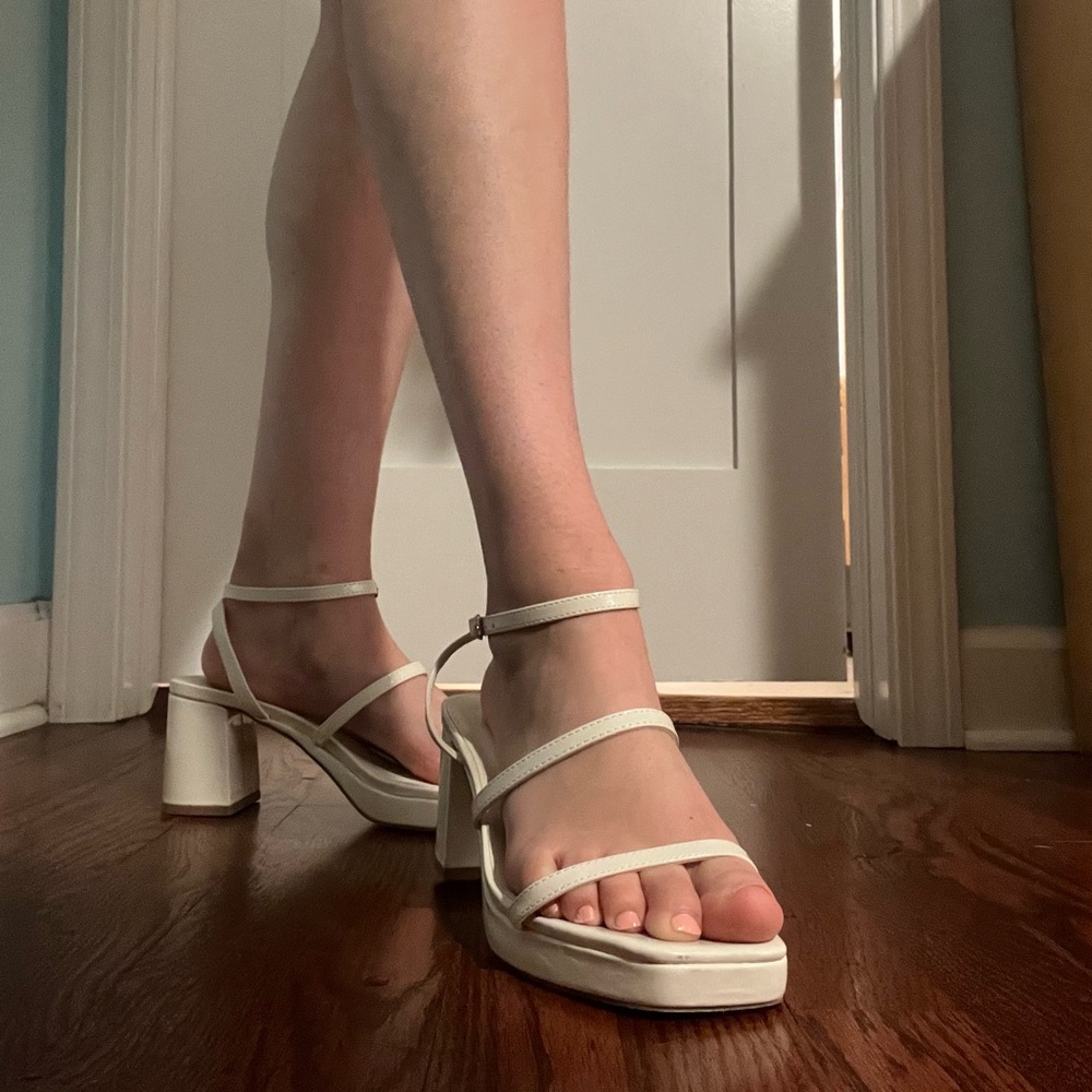 Sincerely Jules White Strappy Heels